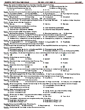 Đề thi học kì I Tin học lớp 12 (Có đáp án) - Đề số 1 - Năm học 2016-2017 - Trường THPT Phan Bội Châu